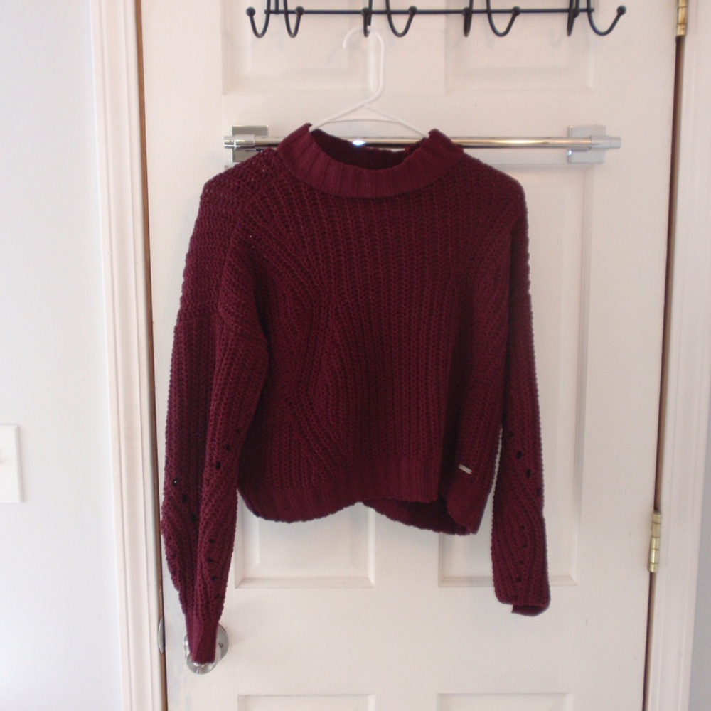 Purple hollister sweater